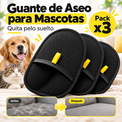Guante quita pelos para sillón, auto y ropa