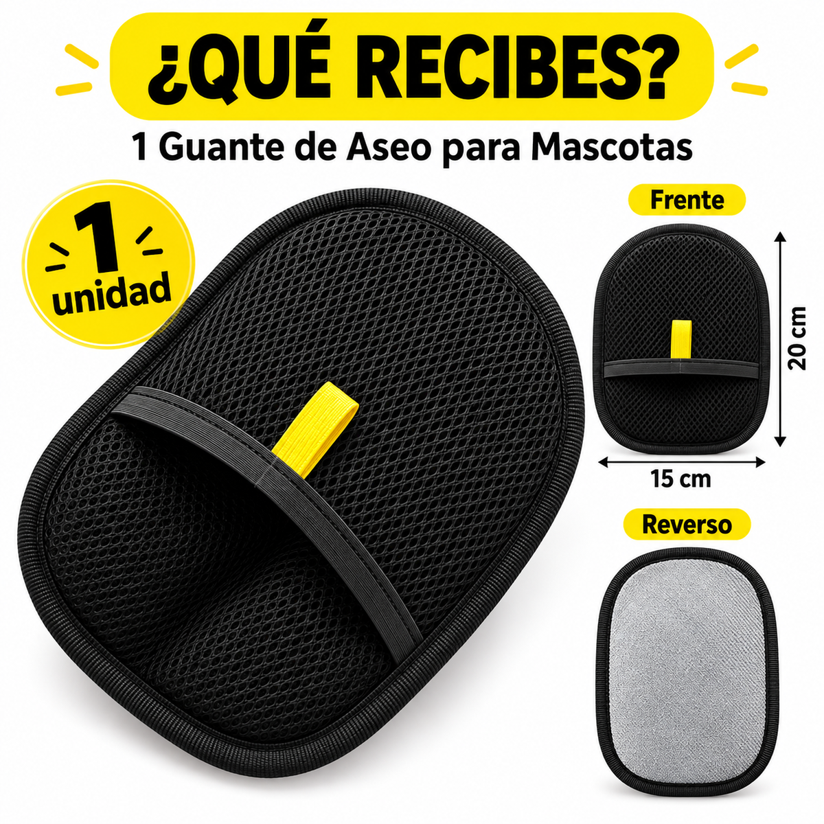 Guante quita pelos para sillón, auto y ropa