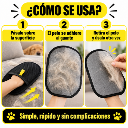 Guante quita pelos para sillón, auto y ropa