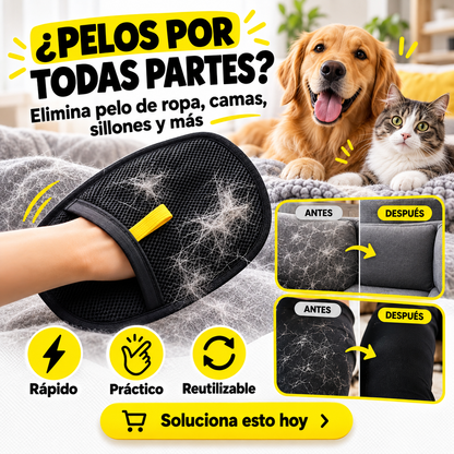 Guante quita pelos para sillón, auto y ropa