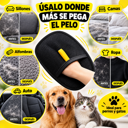 Guante quita pelos para sillón, auto y ropa