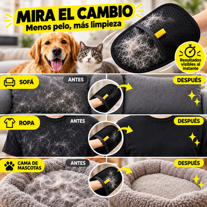 Guante quita pelos para sillón, auto y ropa